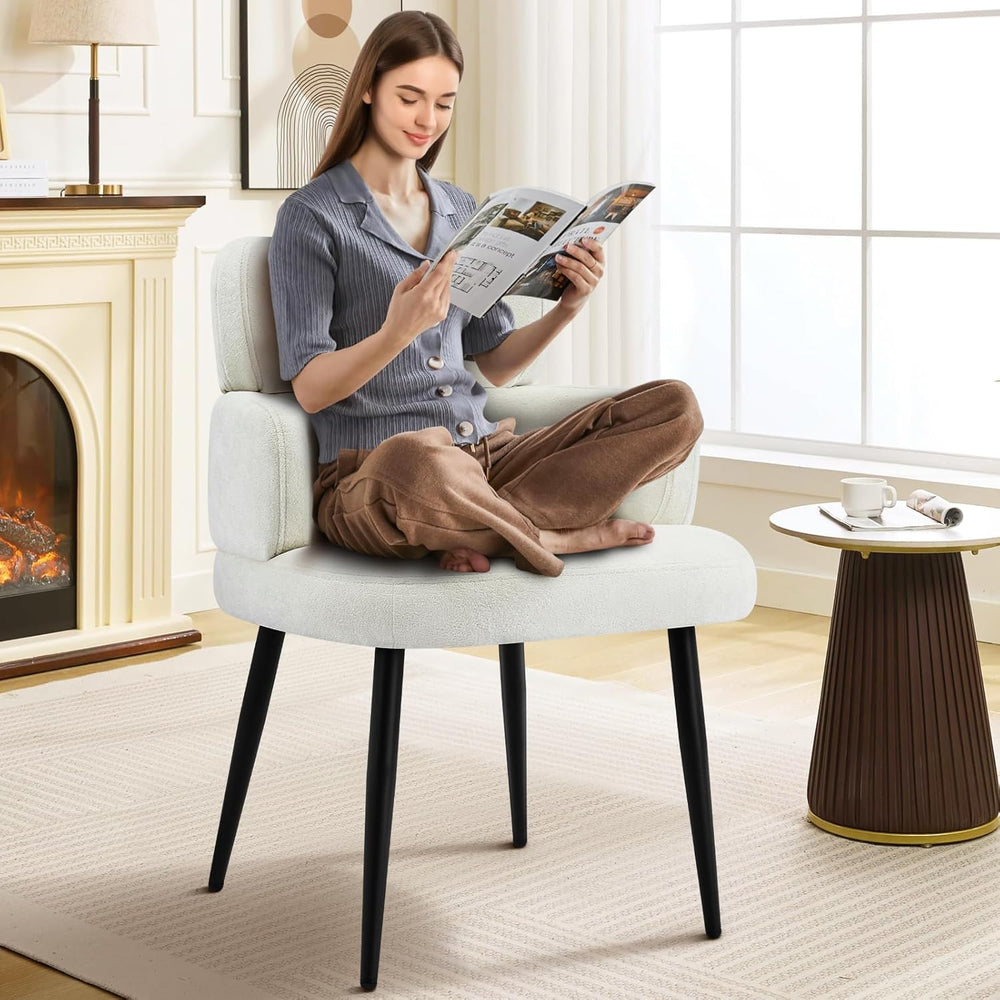 Accent Dining Chair with Arms,Set of 2 Modern Upholstered Side Chair with Sof...
