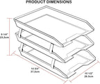Acrimet Facility 3 Tier Letter Tray, Front Load, Letter Size/A4, Desktop File Organizer, Plastic (Clear Smoke Color)