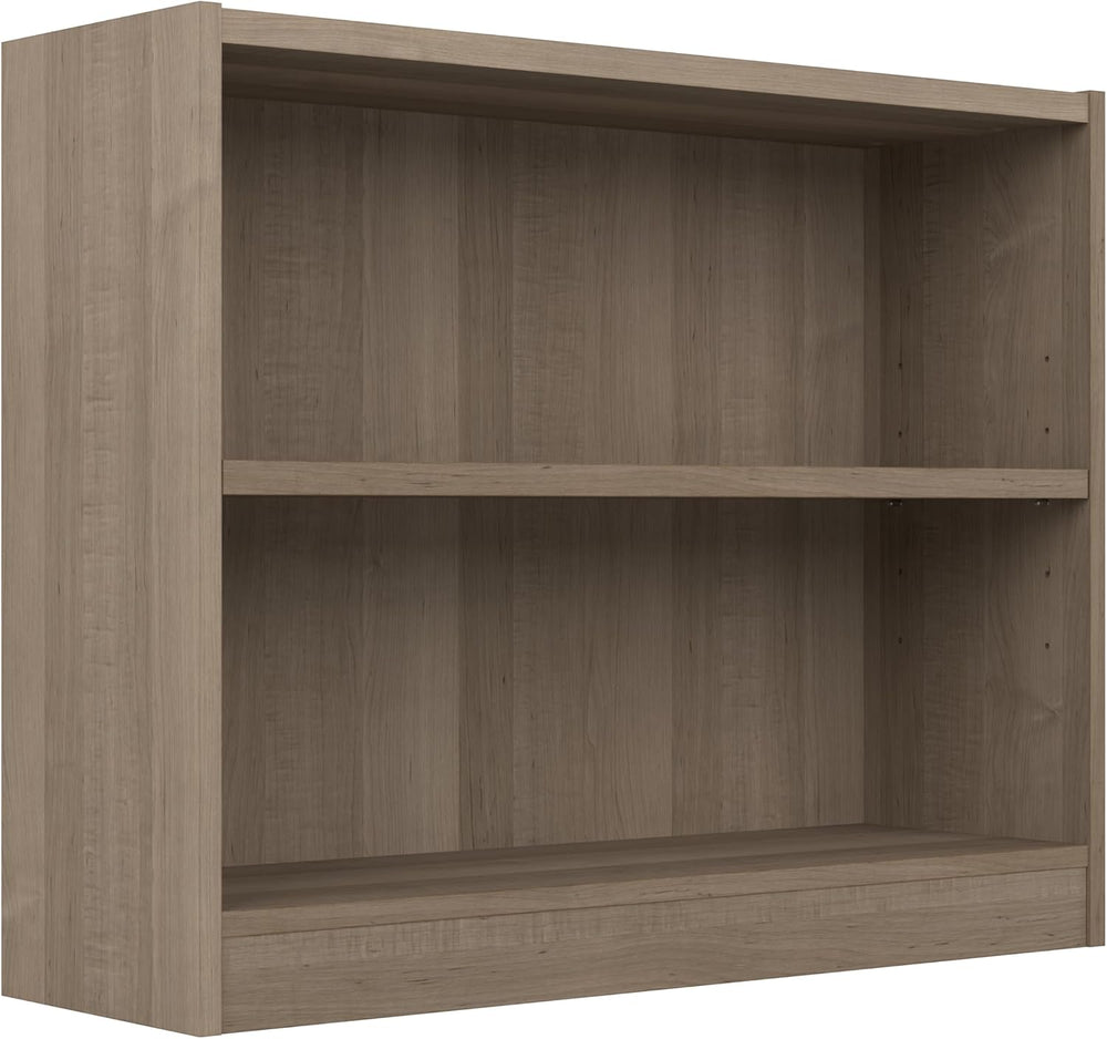 Bush Home Small 2 Shelf Bookcase, 2 Tier Bookshelf Storage Cabinet with Adjus...