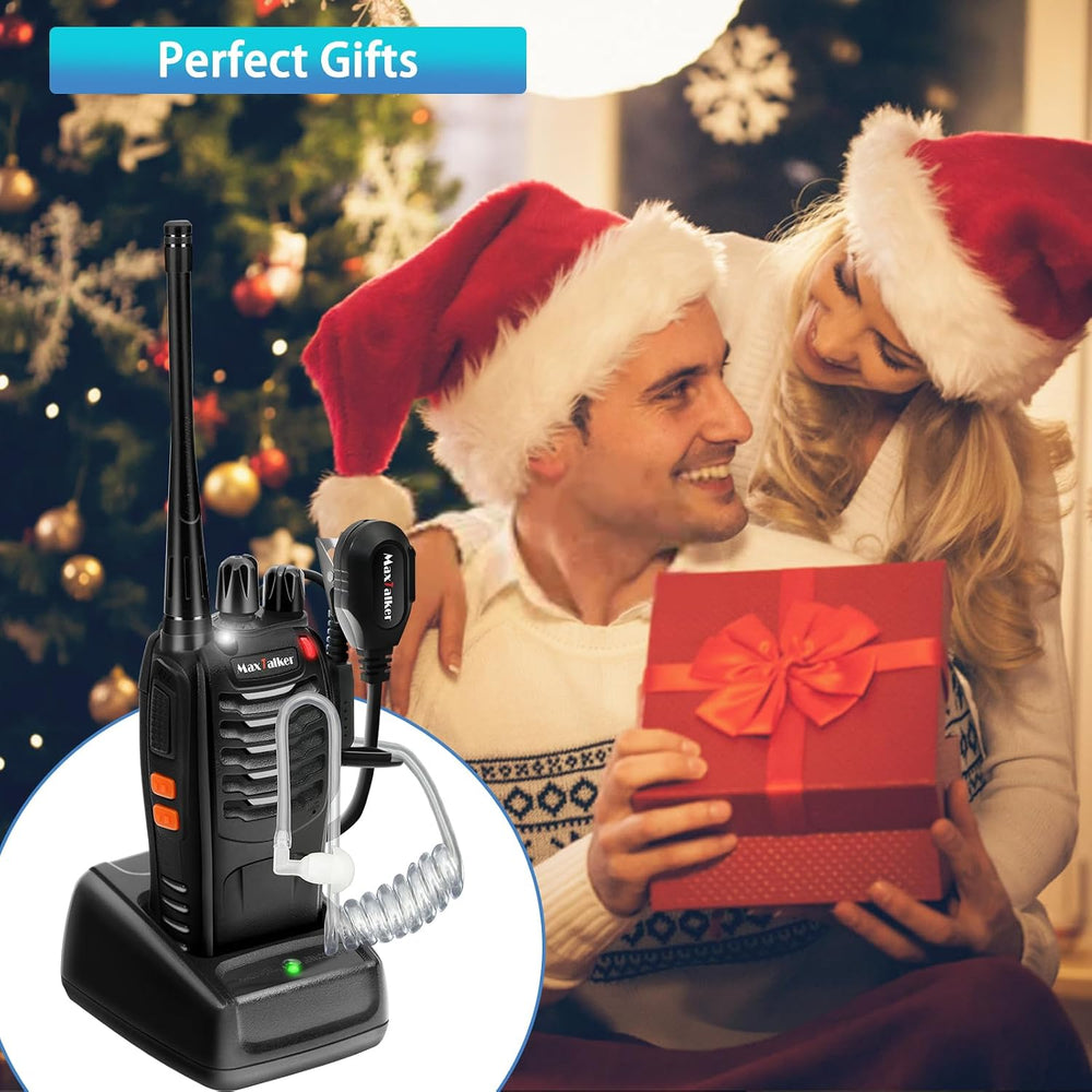 Rechargeable Walkie Talkies Long-Range Two way Radio with Earpieces 10Pack