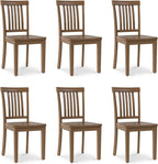 COLAMY Wooden Dining Room Chairs Set of 6, Spindle High Back Windsor Kitchen Side Chair, Farmhouse Dining Chairs for Kitchen, Dining Room, Light Brown