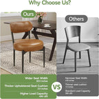 Upholstered Dining Chairs Set of 4, PU Leather Dining Room Chairs with Sturdy Metal Legs, Kitchen Chairs for Dining Room/Kitchen/Restaurant/Hotel, Modern Style, Brown