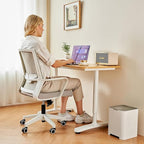 Office Chair ergonomically Designed with Breathable mesh backrest and Lumbar Support Adjustable Height Suitable for Offices Homes bedrooms Study Rooms Grey