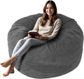 Bean Bag Chair for Adults, 4FT High-Rebound Memory Foam Bean Bag Sofa with Removable Cover, Oversized Bean Bag Couch for Gaming, Reading and Relaxation, Gery