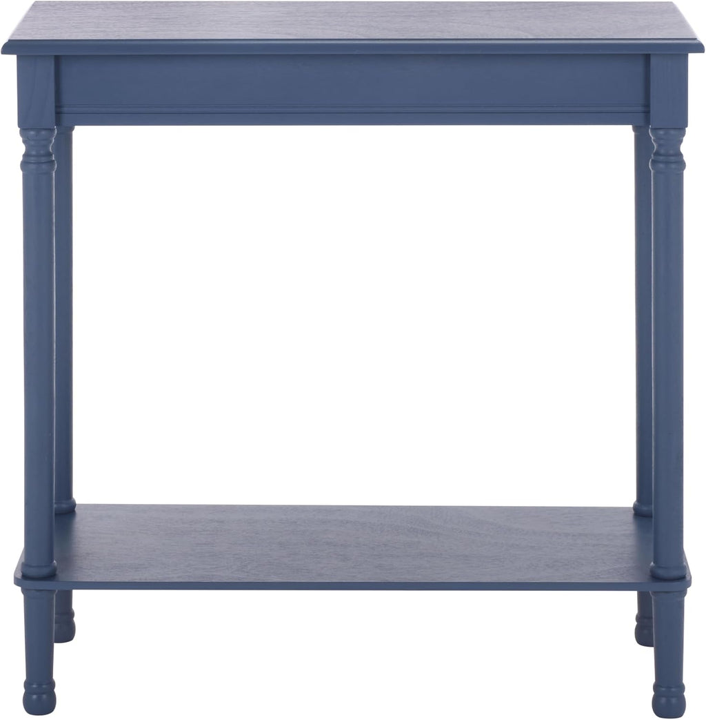 SAFAVIEH Furniture - Tinsley Rectangle Console Table - Blue - Solid Wood - Farmhouse Turned-Leg Design - Ideal for Entryway, Living Room, Hallway, 28" W x 11.75" D x 28" H (CNS5724F)