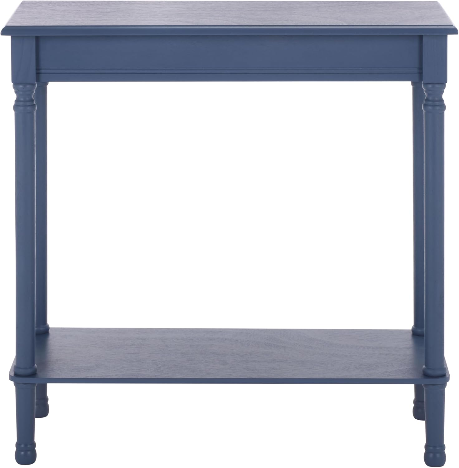 SAFAVIEH Furniture - Tinsley Rectangle Console Table - Blue - Solid Wood - Farmhouse Turned-Leg Design - Ideal for Entryway, Living Room, Hallway, 28" W x 11.75" D x 28" H (CNS5724F)