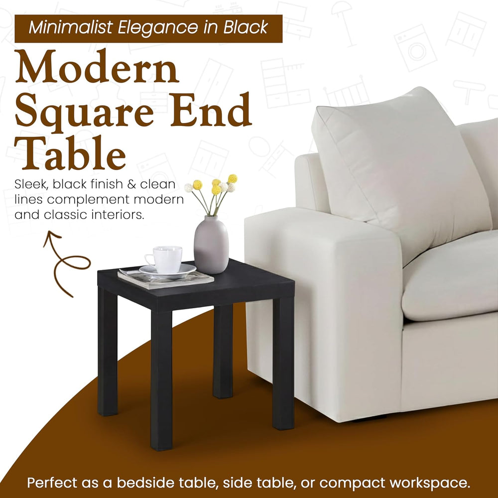 Kings Brand Furniture Zayne Modern Square Wood Parsons Side End Table for Bed...