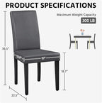 Yaheetech Dining Chairs Set of 4 PU Leather Upholstered Parsons Dining Chairs with Solid Wood Legs for Kitchen/Living Room/Restaurant, Modern Style, Gray