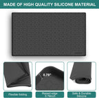 Under Sink Mat, 28" x 22" Waterproof Silicone Under Sink Tray for Kitchen & Laundry Cabinets, Kitchen Cabinet Shelf Protector, Up to 3 Gallons Liquid, Fits 36 inch Standard Cabinet (Black)