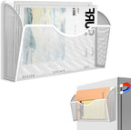 Magnetic File Holder 1 Pockets File Folder Organizer, Office Hanging Magazine Rack for File Cabinets, Magnetic Paper Holder, No Drilling Mail Organizer for Refrigerator, Office