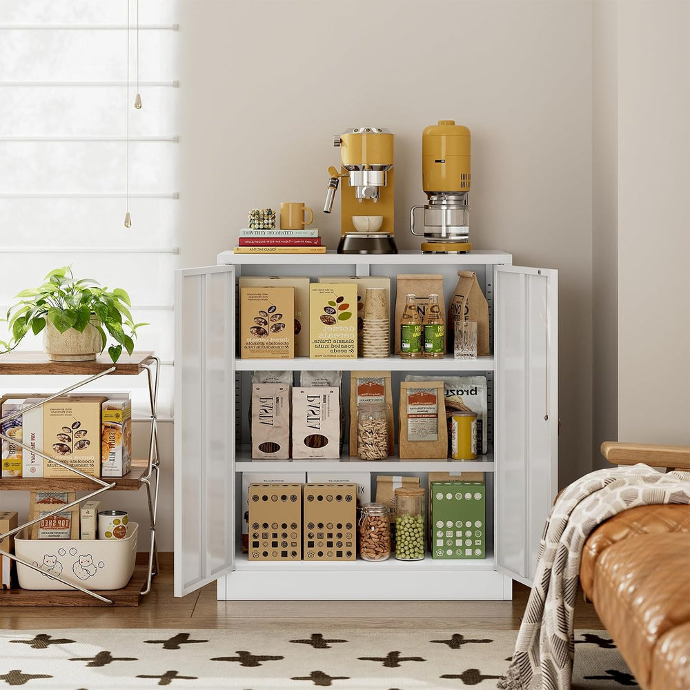CJF Metal Storage Cabinet, 36" H Locking Storage Cabinet with Shelves an...
