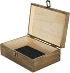 makerflo Medium Dark Walnut Wood Memory Box (Pack of 24) with Hinged with Clasp, Black Felt Inside, Keepsake Wooden Box Ideal for Craft and Personalization (Laser Engraving, Epoxy, UV DTF, and Vinyl)
