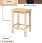 Grain & Grove Smith Bar Stool, Counter Height, Blonde