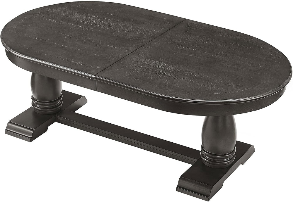 Mid-Century Modern Wooden Dining Table Extendable Oval Dining Table with 18&q...