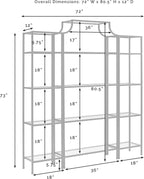 Crosley Furniture Aimee 3-Piece Bookshelf Set with Glass Shelves, Bookcase Storage, Oil-Rubbed Bronze
