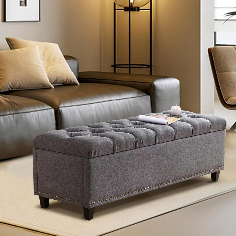 Ottoman with Storage, 51" Storage Bench Ottoman for Bedroom, End of Bed ...