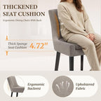 COLAMY Upholstered Dining Chairs Set of 6 with Mid Back and Wood Legs, Modern Accent Side Chairs for Living Room/Dining Room-Camel