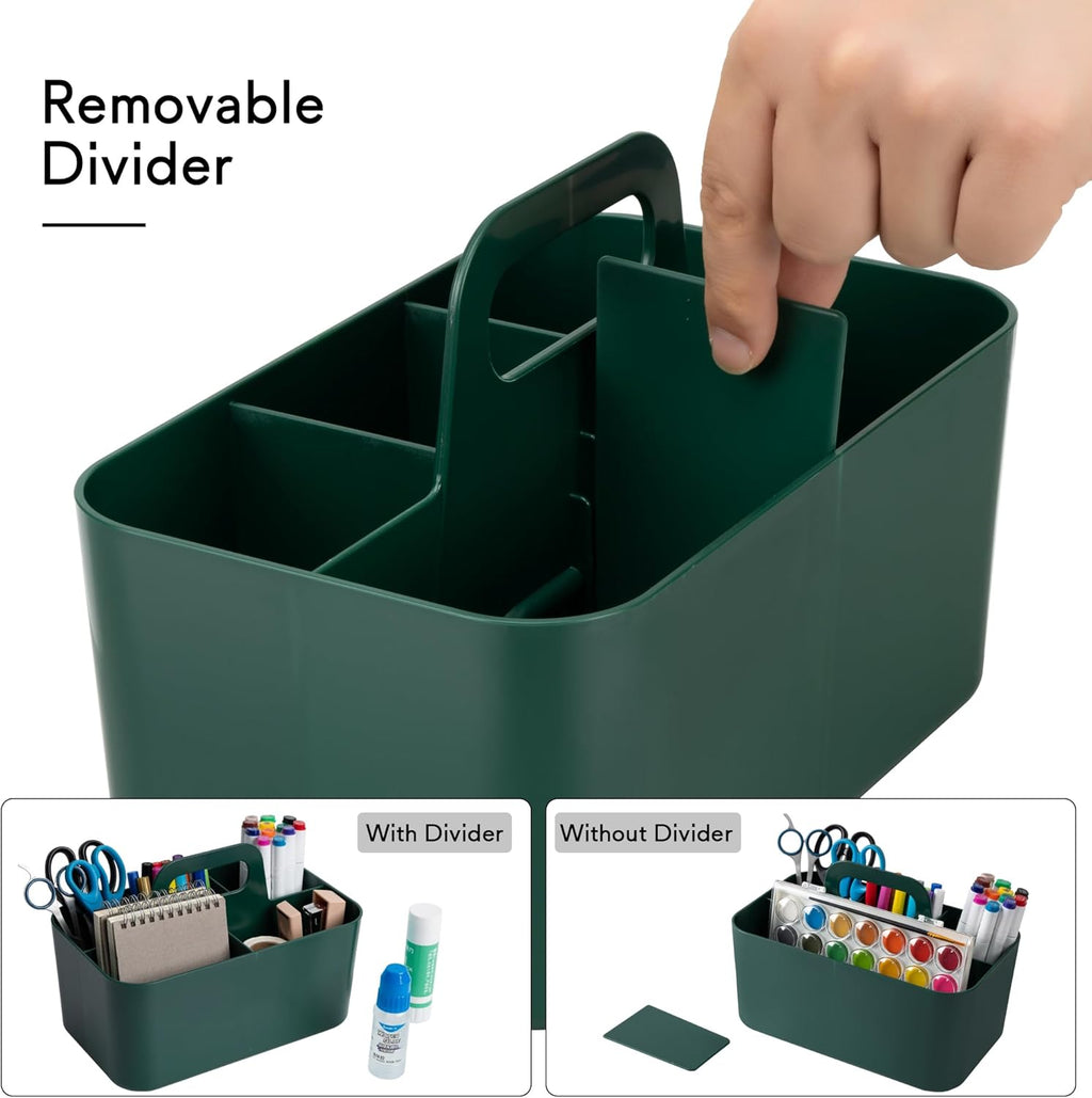 Tiawudi 2 Pack Caddy Organizer with Handle, Portable Plastic Caddy, Storage Organization for Cleaning, Bath, Makeup, Art, Craft, Stationery, Classroom and Office, Tote Organizer