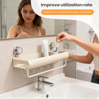 Bathroom Rack - Drill Free Shower Organizer, Rustproof Shelf, Adhesive Wall Mount, Hanging Hooks Bar | Space Saving Shower Storage for Shampoo Soap Body Wash Home Kitchen Apartment Dorm Accessories