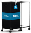 Laundry Basket with Wheels 105L, Large Rolling Laundry Hamper with Removable Bag, Metal Frame Collapsible Dirty Clothes Bin, Cloth Organizer Hampers Pull Handle for Bathroom, Dorm, Bedroom Black