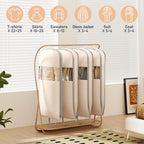 DIMJ 4 Pack 54" Garment Bags for Hanging Clothes - Space Saving Compression Suit Bag Travel with Handles Window, Washable Carry Clothing Storage Cover for Dress, Coats, Down Jacket, Shirts