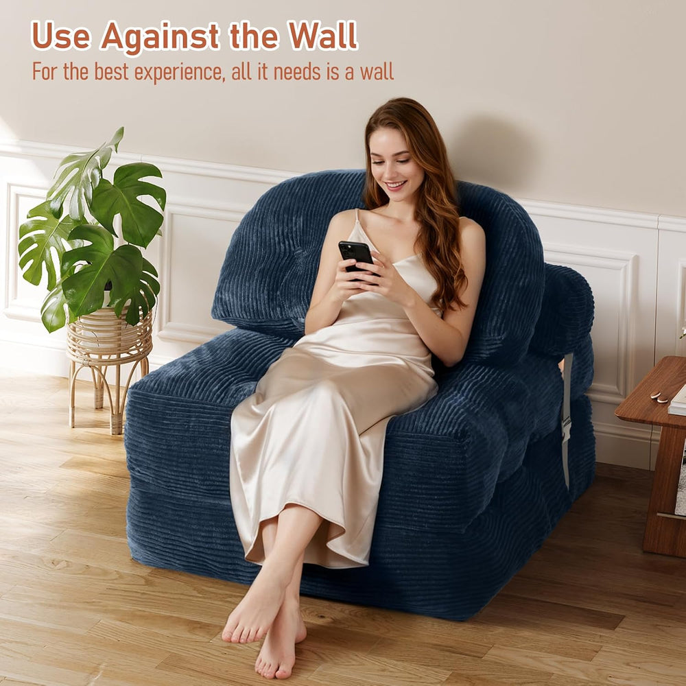 Folding Sofa Bed, Convertible Sleeper Chair with Back Support and Pillow | Fo...