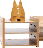 Wood Computer Monitor Stand for Desk Monitor Riser with Drawers & Lock Monitor Stand Organizer Desk Storage Shelf Desk Accessories & Workspace Organizers for Home Office (1 Drawer)