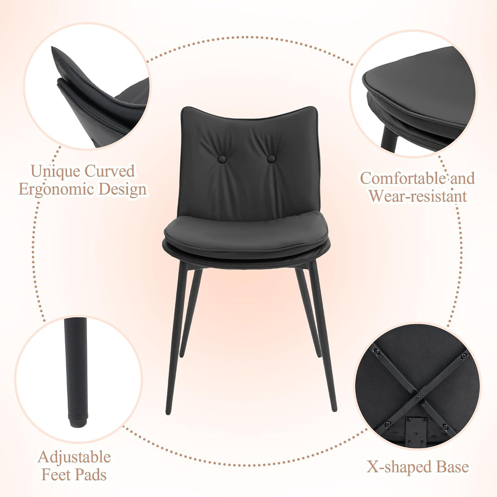 AVAWING Modern Dining Chairs Set of 4, Faux Leather Upholstered Kitchen Chair...