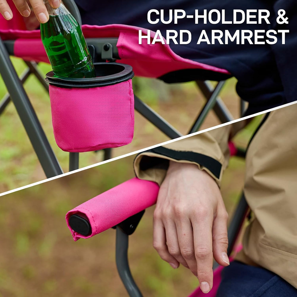 EVER ADVANCED Tall Director Chair 31" Foldable Camping with Carry Bag Pink