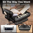 COMHOMA Big and Tall Office Chair 400lbs High Back Computer Gaming Chair with Ergonomic Lumbar Support & Pocket Spring Cushion for Lower Back Pain Relief, Leather Executive Chair with Foot Rest, Black