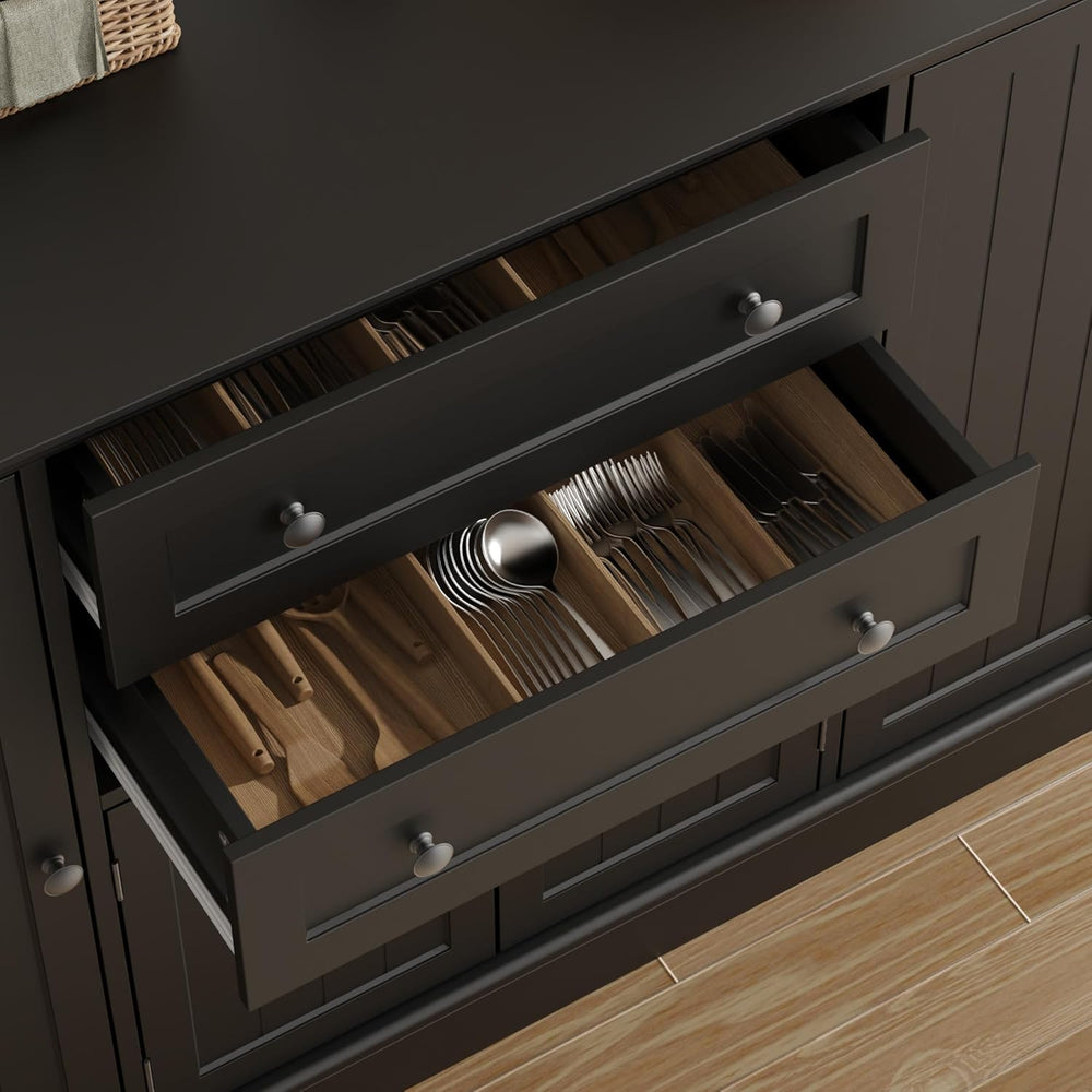 Farmhouse 47" Buffet Cabinet with Storage,Large Sideboard Buffet with Dr...