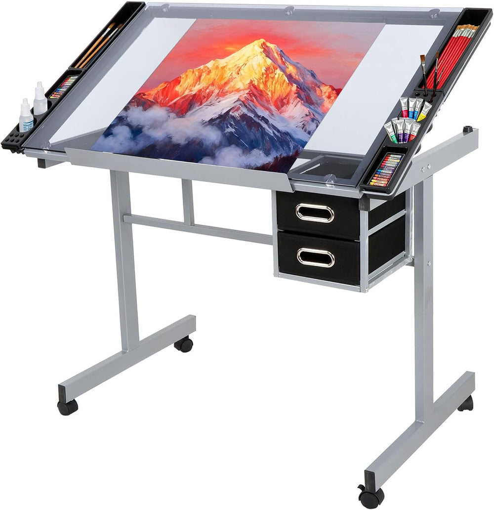 JupiterForce Adjustable Drafting Table Art Desk Drawing Table Versatile Art C...