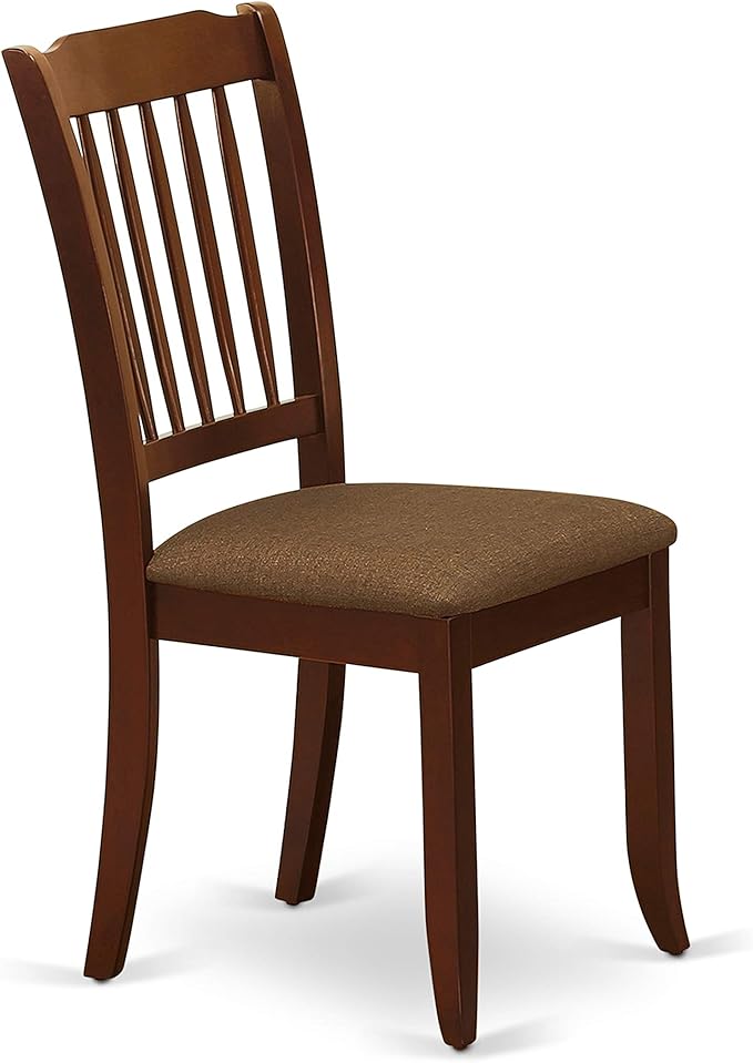 East West Furniture NODA5-MAH-C 5 Piece Dining Table Set for 4 Includes a Rectangle Kitchen Table with Butterfly Leaf and 4 Linen Fabric Kitchen Dining Chairs, 32x54 Inch, Mahogany
