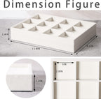 Coward 2PC Stackable 12 Grids Jewelry Organizer Tray Bracelet Display Stand for Selling Velvet Necklace Holder Earring Box Storage (12grid+12grid)