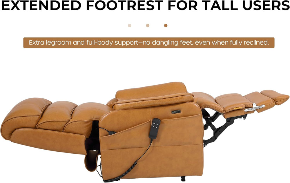 DYNOX 400 LBS Genuine Leather Big Tall Man Large-Wide Power Dual Motor Lift R...