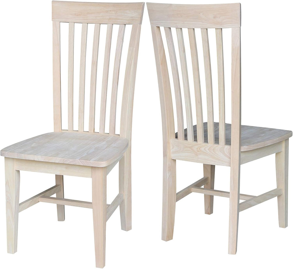 Set of 2 Tall Mission Dining Chairs Solid Parawood, Upgrade Your Dining Exper...