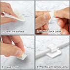 130 Pcs Cable Clips, Adhesive Cable Organizer Cord Holder Wire Clip Wire Management Self Adhesive Hooks Wire Holder for Office, Home(White, 130PCS-Large)