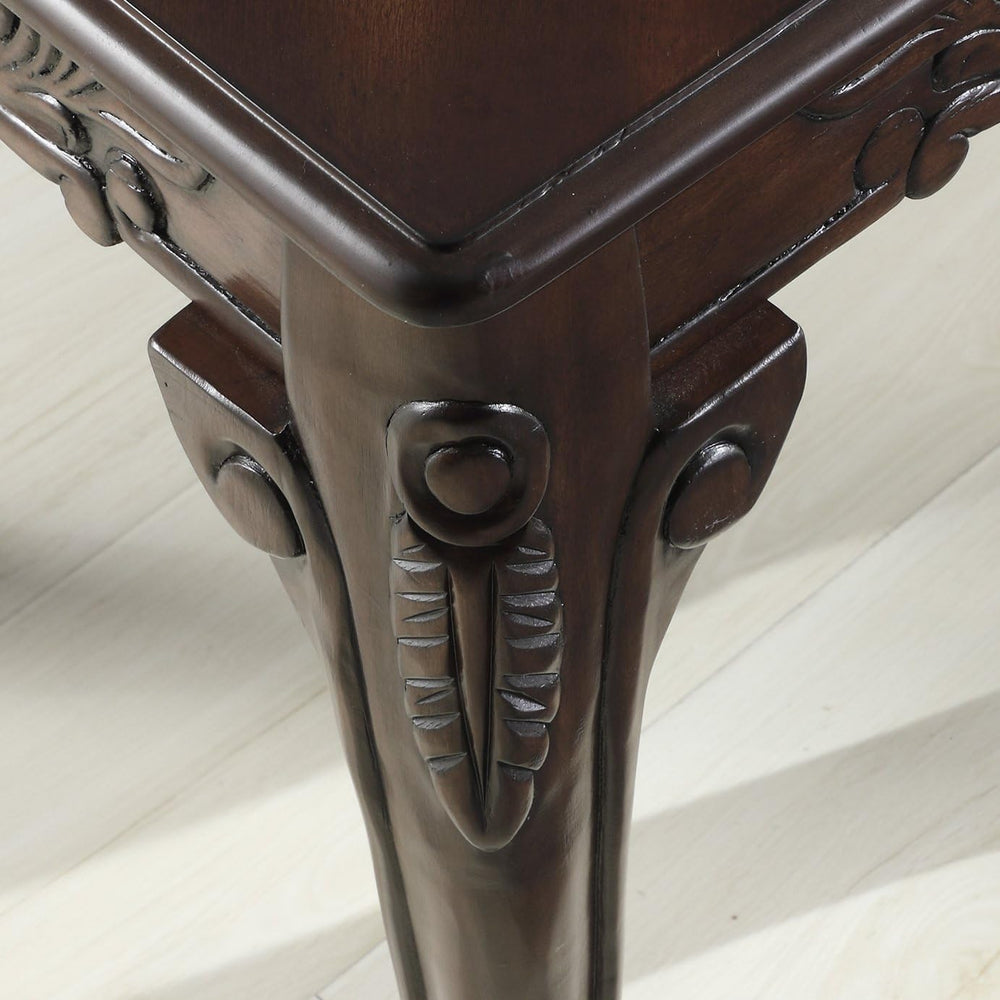 Traditional Dark Cherry Wood End Table for Living Room, Vintage Wooden Side T...
