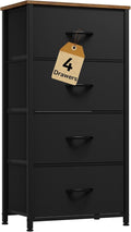 DWVO Dresser with 4 Drawers - Fabric Storage Tower, Organizer Unit for Room, Living Room, Hallway, Closets