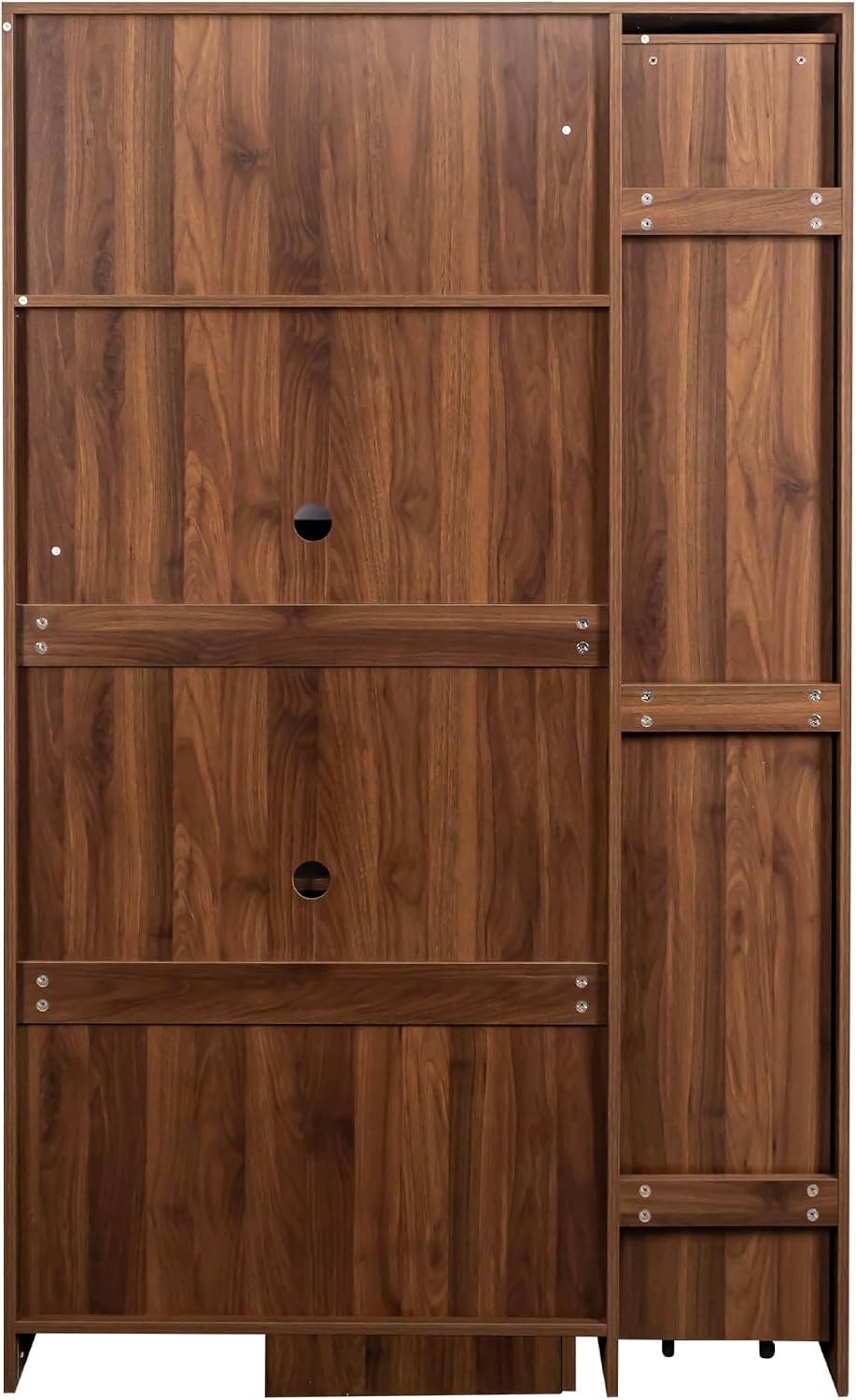 Farmhouse Kitchen Pantry Cabinet with Pull-Out Shelves, 4-Door Storage Organi...