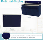 Wall Hanging Organizer Bag/Hanging Baskets with Large Mesh Compartment & 3 Pockets，Over the Door Hanging Organizer Space Saving Storage for Bedroom,RV Camper, Closet (Navy Blue -1 Pack)