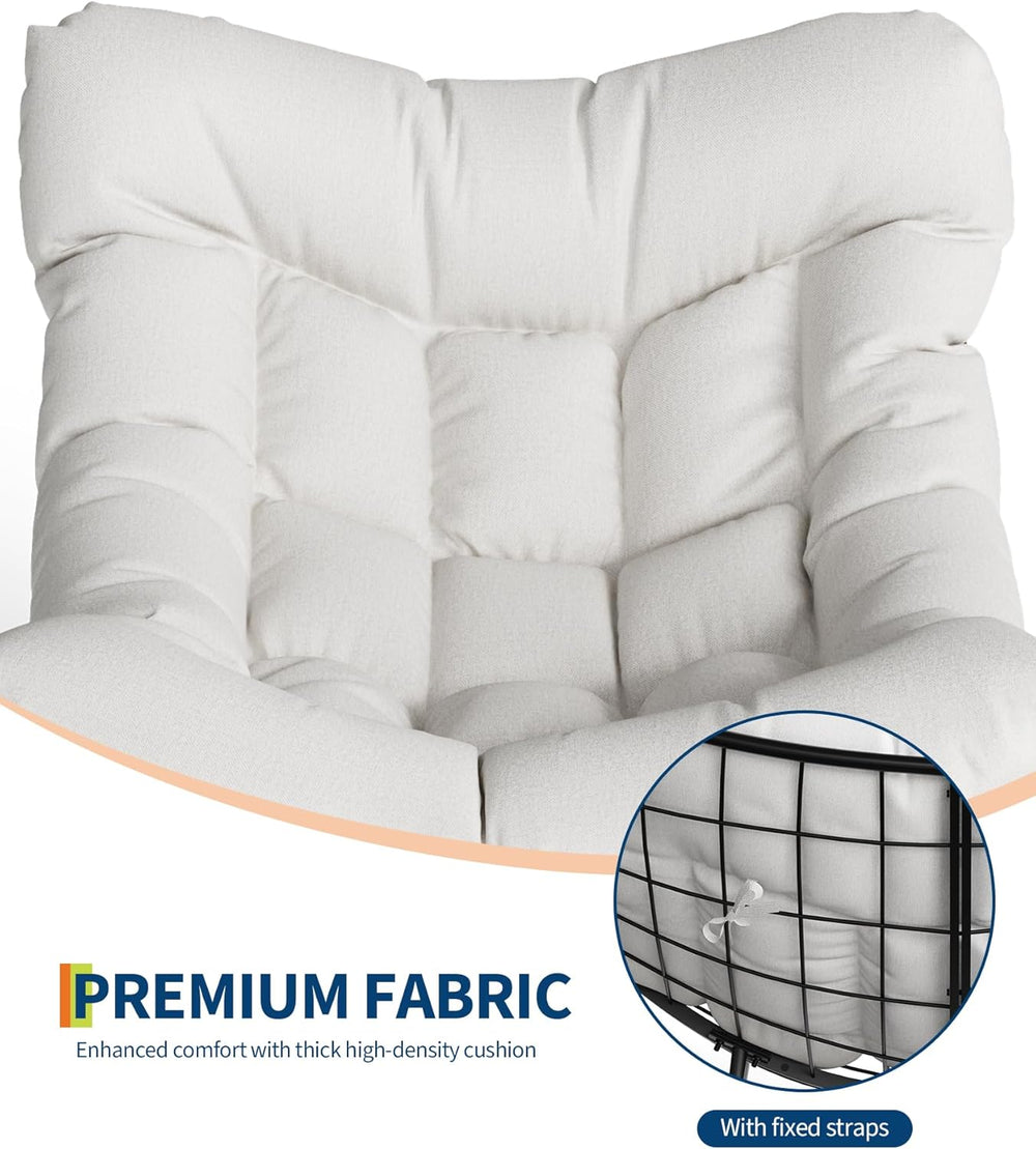 GarveeLife Outdoor Papasan Rocking Chair for Balcony Backyard Porch Bedroom |...