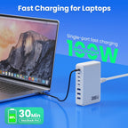 USB C Charger 300W USB C Charger Block 8-Ports GaN IV Fast Charging Station,PD 100W Laptop Charging Hub Wall Charge Adapter Compatible with MacBook/Air,DELL,Steam Desk,iPhone 16/15/14,Galaxy