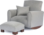 Toddler Personalized Armchair, Kids Upholstered Rocking Chair with Personalization, Toddler Chair with Personalized Name, Comfy Child Armchair, (Grey Suede, Rockers)
