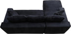 106-Inch L-Shaped Left Facing Boneless Corner Sofa 2 PCS Modular Sectional Cloud Sofa Couch with Chaise Lounge and Toss Pillow, Corduroy Boneless L-Shaped Cloud Couches