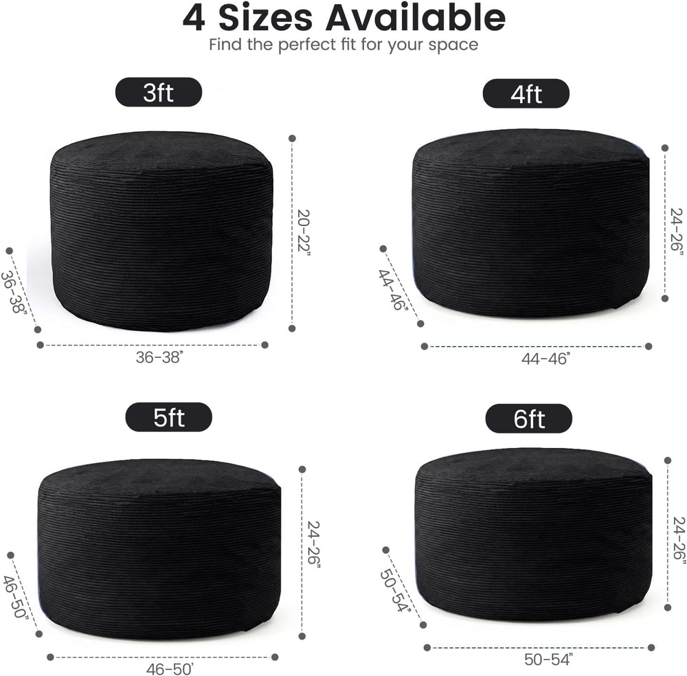 Bean Bag Chairs for Teens, 3FT Bean Bag with Memory Foam Filling, Bean Bag Ch...