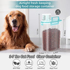 3-5Lbs Airtight Small Cat Dog Pet Food Storage Containers BPA Free, with Large Pour Spout/1 Measuring Cup/ 4 Safety Locks and Double-layer Silicone Strip (Clear Blue 2Pack)