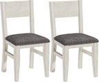 Solid Wood Dining Chairs Set of 2, Farmhouse Kitchen Chairs with Upholstered Cushion, Easy Assembly for Dining Room, Kitchen, Washed Gray