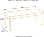 Signature Design by Ashley Haddigan Traditional Upholstered Dining Room Bench, Dark Brown