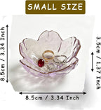 Small Jewelry Dish Tray, Flower Ring Dish Jewelry Tray, Nightstand Decor Glass Trinket Dish, Jewlery Plate Crystal Ring Holder Dish, Gifts Engagement Jewelry Bowl Dish for Rings, Earrings (Purple)